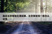 最近北京攀岩比赛结果，北京攀岩馆一般怎么收费