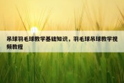 吊球羽毛球教学基础知识，羽毛球吊球教学视频教程