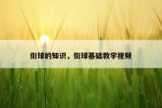 街球的知识，街球基础教学视频