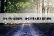 羽毛球知识潜规则，羽毛球球友要掌握的规矩