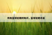 所有蓝球犯规的知识，蓝球犯规术语