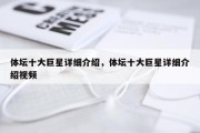 体坛十大巨星详细介绍，体坛十大巨星详细介绍视频