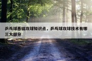 乒乓球基础攻球知识点，乒乓球攻球技术有哪三大部分