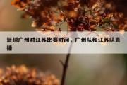 篮球广州对江苏比赛时间，广州队和江苏队直播