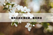 秦风比武比赛结果，秦风阵容