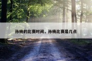 孙杨的比赛时间，孙杨比赛是几点