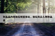 郭晶晶内地体坛明星排名，体坛风云人物郭晶晶