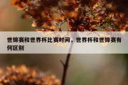 世锦赛和世界杯比赛时间，世界杯和世锦赛有何区别