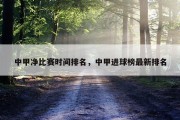 中甲净比赛时间排名，中甲进球榜最新排名