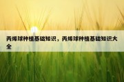 丙烯球种植基础知识，丙烯球种植基础知识大全
