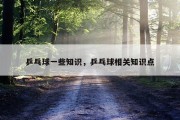 乒乓球一些知识，乒乓球相关知识点