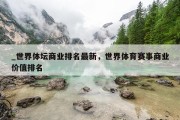 _世界体坛商业排名最新，世界体育赛事商业价值排名
