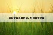 体坛文案最美短句，好的体育文案