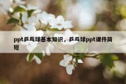 ppt乒乓球基本知识，乒乓球ppt课件简短