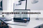 乒乓球历史基本知识，乒乓球历史基本知识大全