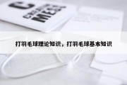打羽毛球理论知识，打羽毛球基本知识