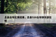 息县台球比赛结果，息县520台球俱乐部在哪