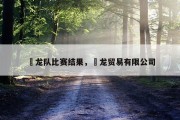 燊龙队比赛结果，燊龙贸易有限公司