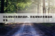 羽毛球知识竞赛的目的，羽毛球知识竞赛活动背景