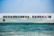进阶羽毛球知识讲解大全，羽毛球技术入门图解