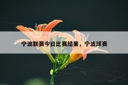 宁波联赛今日比赛结果，宁波球赛