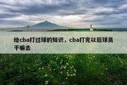 给cba打过球的知识，cba打完以后球员干嘛去