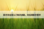 新手羽毛球入门知识讲解，羽毛球新手教学