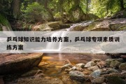 乒乓球知识能力培养方案，乒乓球专项素质训练方案