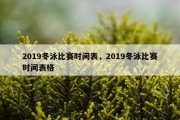2019冬泳比赛时间表，2019冬泳比赛时间表格