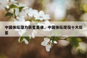 中国体坛潜力新星是谁，中国体坛现役十大巨星