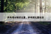 乒乓球小知识儿童，乒乓球儿童玩法