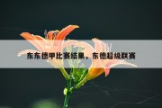 东东德甲比赛结果，东德超级联赛