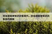 羽毛球简单知识问答技巧，羽毛球简单知识问答技巧视频
