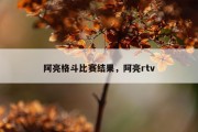 阿亮格斗比赛结果，阿亮rtv