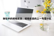 体坛中的绝地反击，绝地反击的上一句是什么