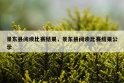 景东县阅读比赛结果，景东县阅读比赛结果公示