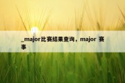 _major比赛结果查询，major 赛事