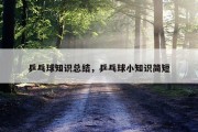乒乓球知识总结，乒乓球小知识简短
