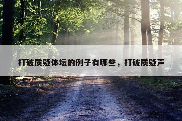 打破质疑体坛的例子有哪些,打破质疑声
