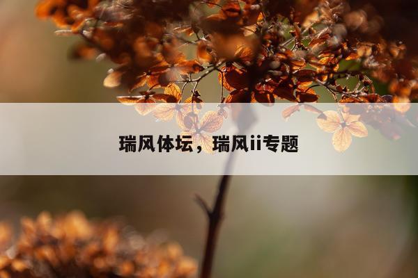 瑞风体坛,瑞风ii专题