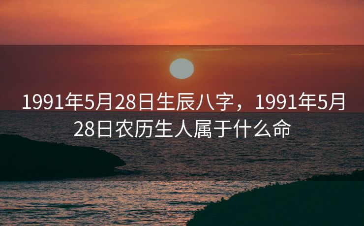 1991年5月28日生辰八字，1991年5月28日农历生人属于什么命