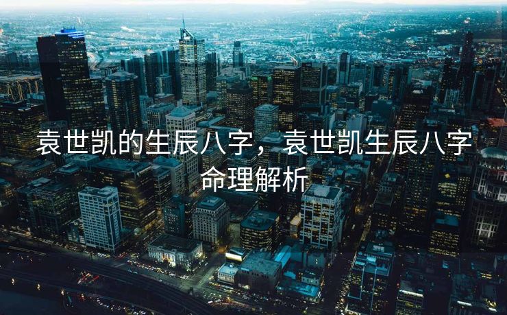 袁世凯的生辰八字，袁世凯生辰八字命理解析
