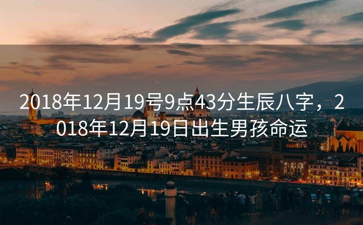 2018年12月19号9点43分生辰八字，2018年12月19日出生男孩命运