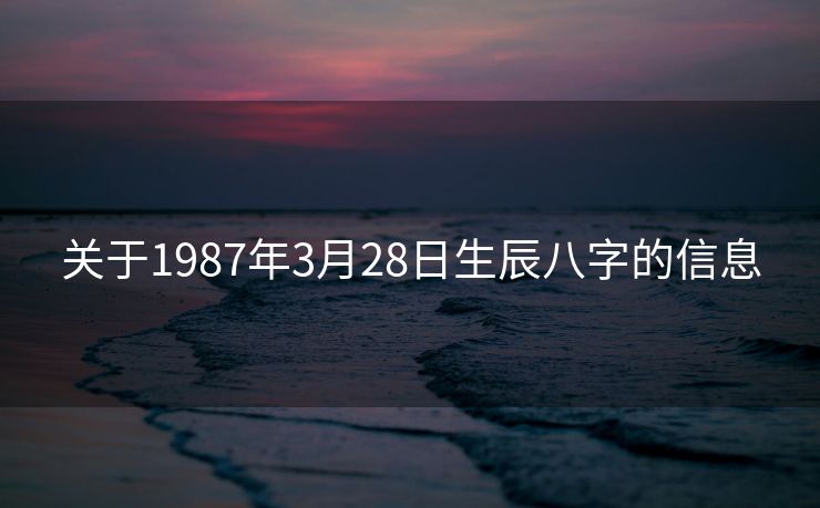 关于1987年3月28日生辰八字的信息