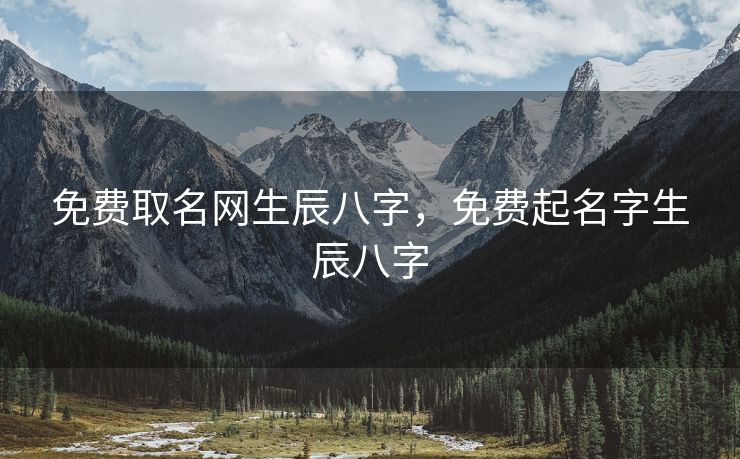 免费取名网生辰八字，免费起名字生辰八字