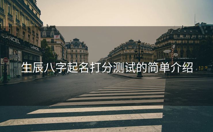 生辰八字起名打分测试的简单介绍