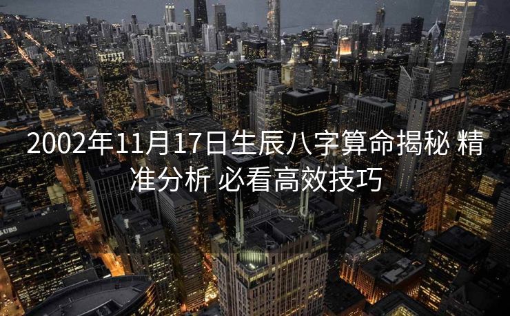 2002年11月17日生辰八字算命揭秘 精准分析 必看高效技巧