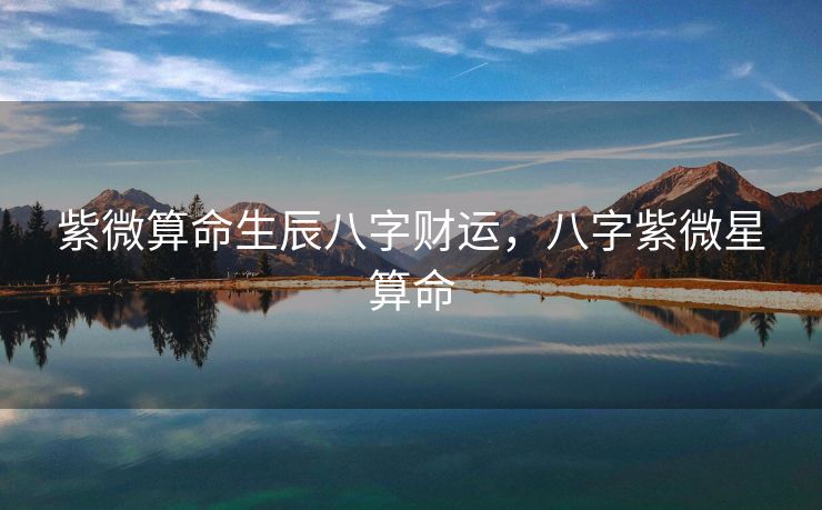 紫微算命生辰八字财运，八字紫微星算命