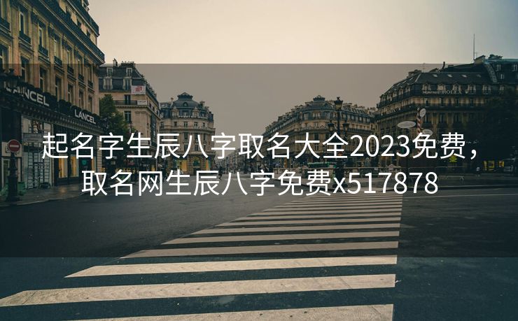 起名字生辰八字取名大全2023免费，取名网生辰八字免费x517878