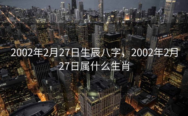 2002年2月27日生辰八字，2002年2月27日属什么生肖